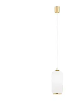 Svietidlá Argon 4993 - Luster na lanku PALLADO 1xE27/15W/230V zlatá/biela 4993