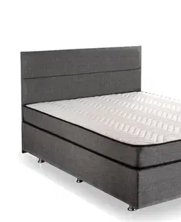 Boxspring Double Mattress, Base & Headboard Silver - Grey (140 x 190)