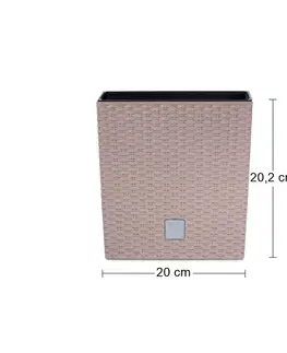 Kvetináče a truhlíky NABBI DRTS200L plastový kvetináč 20 cm mocca