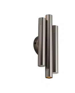 Nástenné osvetlenie Retro nástenná lampa antracitová 3-svetelná - Pipes