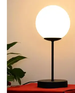 Lampy  Stolná lampa MOON 1xE27/15W/230V čierna B-2022+8020/1 BK+WT/H