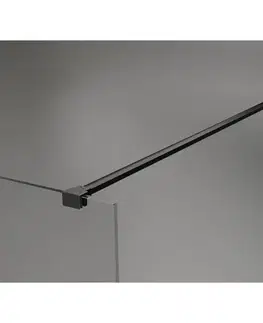 Sprchové dvere MEXEN/S - Kyoto-X Sprchová zástena WALK-IN 60 x 200, dekor 10 mm, čierna 800-060-101-70-30-X