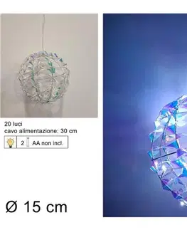 Vianočné osvetlenie MAKRO - Guľa 15cm LED dúhová