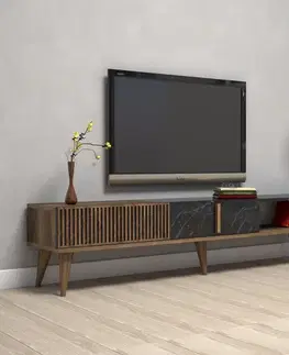 TV stolíky TV stolík Milan - Walnut, Black