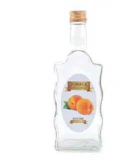Shakery Kinekus Sklenená fľaša, 500 ml, hranatá, MARHUĽOVICA, s uzáverom na závit, kláštorná