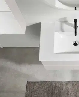 Kúpeľňový nábytok CERANO - Kúpeľňová skrinka Carole + keramické umývadlo Todo - biela matná - 101x50x46,5 CER-476312