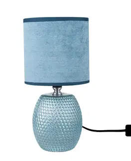 Lampičky Keramická stolná lampa Luna, modrá, 13 x 26,5 x 13 cm