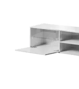 TV stolíky CAMA MEBLE Slide 200 K tv stolík biela / biely lesk