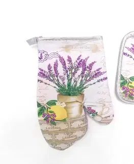 Chňapky MAKRO - Kuchynská chňapka a rukavica Levanduľa