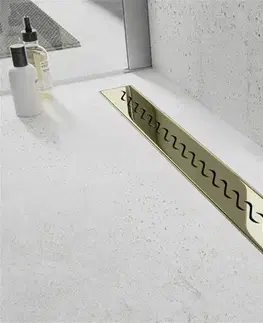 Sprchovacie kúty MEXEN/S - Flat M18 odtokový žľab 100 cm zlatý 1523100-15