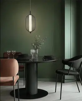 Stropná svetla Závesná lampa PUMA s drôteným tienidlom 15 x 30 cm – dizajnová stolová LED lampa 3000K