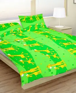 Detské obliečky Obliečky bavlnené detské Žirafky zelené TiaHome - Detský set 130x90cm + 65x45cm