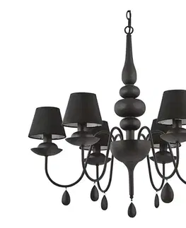 Svietidlá Ideal Lux - Luster na reťazi BLANCHE 6xE14/4W/230V pr. 75 cm čierna 111872