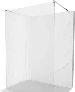 Sprchové dvere MEXEN/S - Kioto Sprchová zástena WALK-IN voľne stojaca 110 x 200, prúžky 8 mm, chróm 800-110-002-01-09