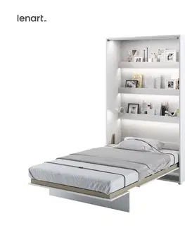 Postele Dig-net nábytok Sklápacia posteľ Lenart BED CONCEPT BC-02p biely lesk | 120 x 200 cm