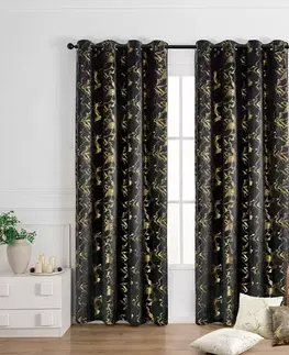 Závesy do spálne Záves na krúžkoch KLOE VET427/6/210GSM 140x250 cm  čierny