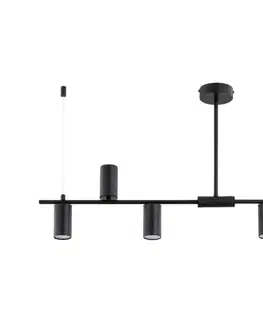 Svietidlá  Luster na tyči URANOS 5xGU10/10W/230V čierny 63315