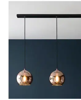 Svietidlá Endon 102929 - Luster na lanku BOLI 3xE27/10W/230V čierna/dymová hnedá 102929