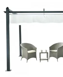 Záhradné pergoly Hliníková pergola so zaťahovacou strechou 2,92 x 2,92 m Dekorhome