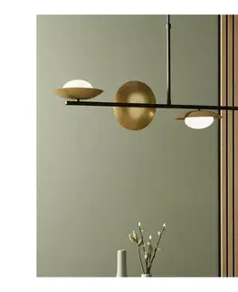 Svietidlá Endon 92036 - Závesný luster na lanku RUFFLE 4xG9/3W/230V mosadz/čierna 92036
