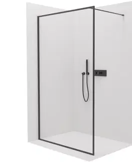 Sprchové dvere CERANO - Sprchová zástena Walk-in Moreli Ľ/P - 8 mm - čierna matná, transparentné sklo - 140x200 CER-8050BD6984