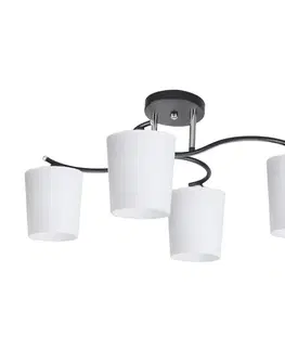Stropná svetla Stropná lampa Esnyr chróm + čierna 4x40 E27 biele tienidlo
