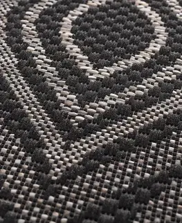 Koberce Koberec Breeze black/ clif grey 120 x 170 cm