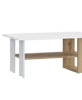 Stoly a lavice Konferenčný stolík Caldicot CFTT5210-M256 biely/dub artisan