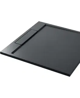 Vane CERANO - Sprchová vanička štvorcová Loro - liaty mramor - tmavo šedá - 100x100x3,5 CER-8050BD80369
