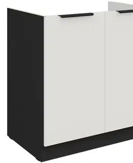 Kuchynské skrinky stojace Kuchynská skrinka Aria-Wh/Bl Anti Fingerprint 80zl 2f Bb