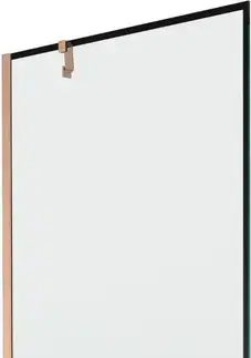 Sprchové dvere MEXEN/S - Next vaňová zástena FIX 90 x 150, čierna vzor, meď kartáčovaná 895-090-000-00-70-65