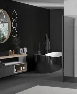 Sprchové dvere MEXEN/S - Kyoto Sprchová zástena WALK-IN 110 x 110, transparent, grafit kartáčovaná 800-110-212-66-00-110
