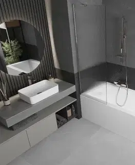 Sprchové dvere MEXEN/S - Next vaňová zástena FIX 60 x 150, prúžky, chróm 895-060-000-00-09-01
