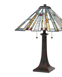 Lampy Elstead Quoizel QZ-MAYBECK-TL - Stolná lampa Tiffany MAYBECK 2xE27/60W/230V QZ-MAYBECK-TL