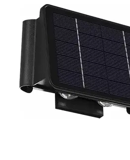 Svietidlá Greenlux LED Solárne nástenné svietidlo 4xLED/1,5W/3,7V 1500 mAh IP54 čierna 