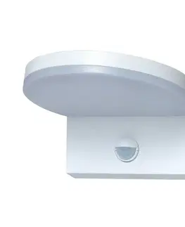 Záhradné lampy Rabalux 77120 vonkajšie nástenné LED svietidlo so senzorom Batida, biela