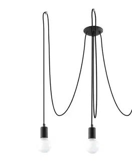 Svietidlá  SL.0370 - Luster na lanku EDISON 3 3xE27/60W/230V pavúk čierna SL.0370