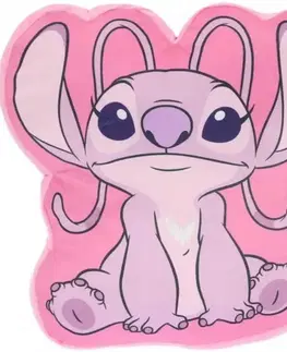 Dekoračné vankúše 3D mikroplyšový detský vankúšik Lilo and Stitch ružový Setino Tiahome