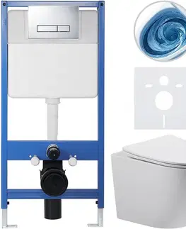 Záchody CERANO - Kompletný WC set Profi/Cesso - biela lesklá - WC tlačidlo Slim/Chrom - predstenová inštalácia - 49x36 CER-8050BD89