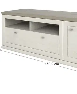 TV stolíky NABBI Orentano TV-E-1502-1D/1DR tv stolík pino aurelio / madagascar / nelson