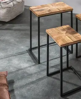 Sady stolíkov Odkladací stolík 3 ks FAETHON Dekorhome