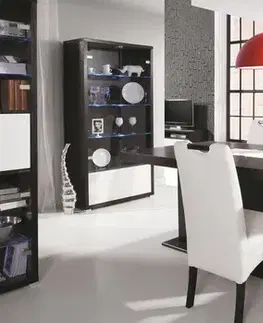 Obývacie steny PYKA Kacper jedáleň wenge / biely vysoký lesk