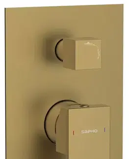 Kúpeľňové batérie SAPHO - CUBEMIX podomietková sprchová batéria, 2 výstupy, zlato mat CM042GB