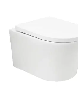 Záchody Wc s doskou softclose závesné SAT Brevis biele vírové SATBRE010RTORP SATBRE010RTORP
