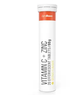Vitamín C GymBeam Vitamin C + Zinok šumivý 20 tab. citrusové ovocie