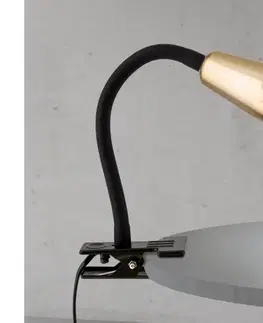 Lampy Orion - Flexibilná stolová lampa s klipom DOTTY 1xGU10/10W/230V mosadz/čierna LA 4-1232/1 schwarz/MS