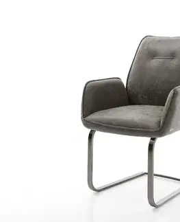 Jedálenské stoličky DELIFE Jedálenská stolička Zoa-Flex mikrovlákno sivá vintage jedálenská stolička plochý grafit vrecková pružina