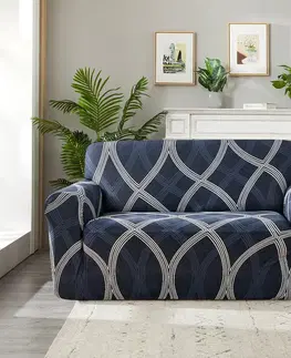 Prehozy 4Home Napínací poťah na dvojkreslo Elegant modrá, 145-185 cm + obliečka na vankúšik zadarmo, 145-185 cm