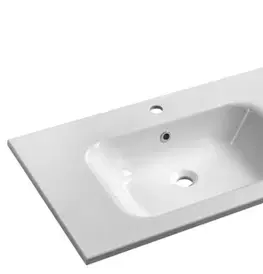 Sanitárna keramika SAPHO - ARECA dvojumývadlo 161x51,5cm, liaty mramor, biela AC161