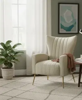 Kreslá KONDELA Baret relaxačné kreslo béžová